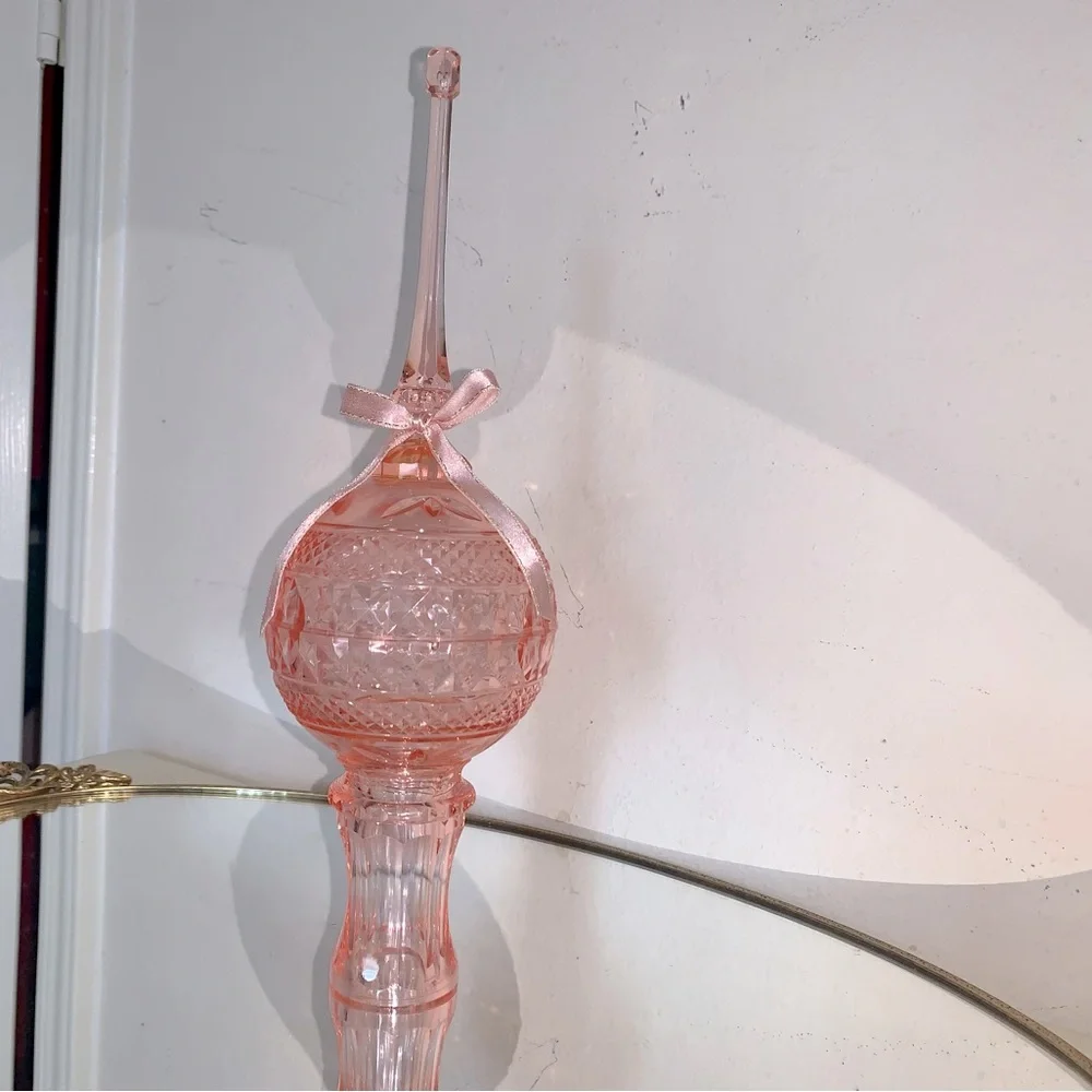 Vintage pink Christmas tree topper